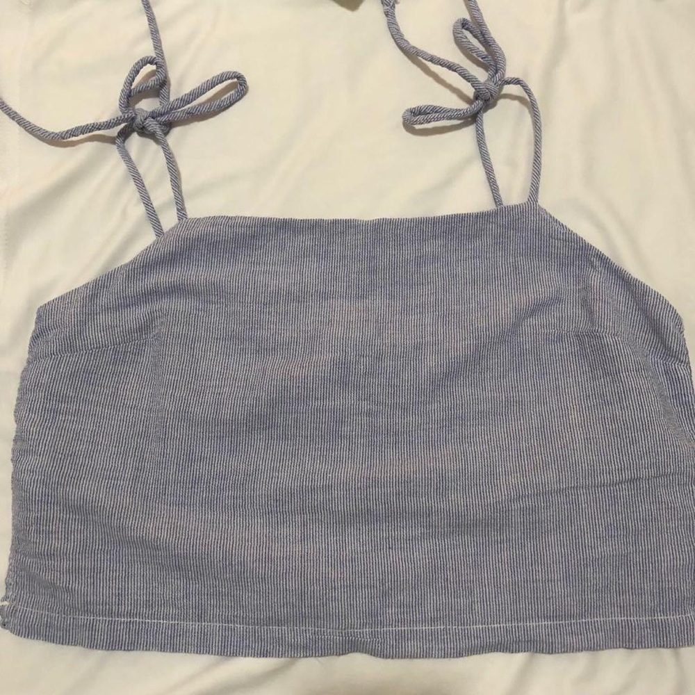 Brandy Melville Blue Dena Self Tie Tank